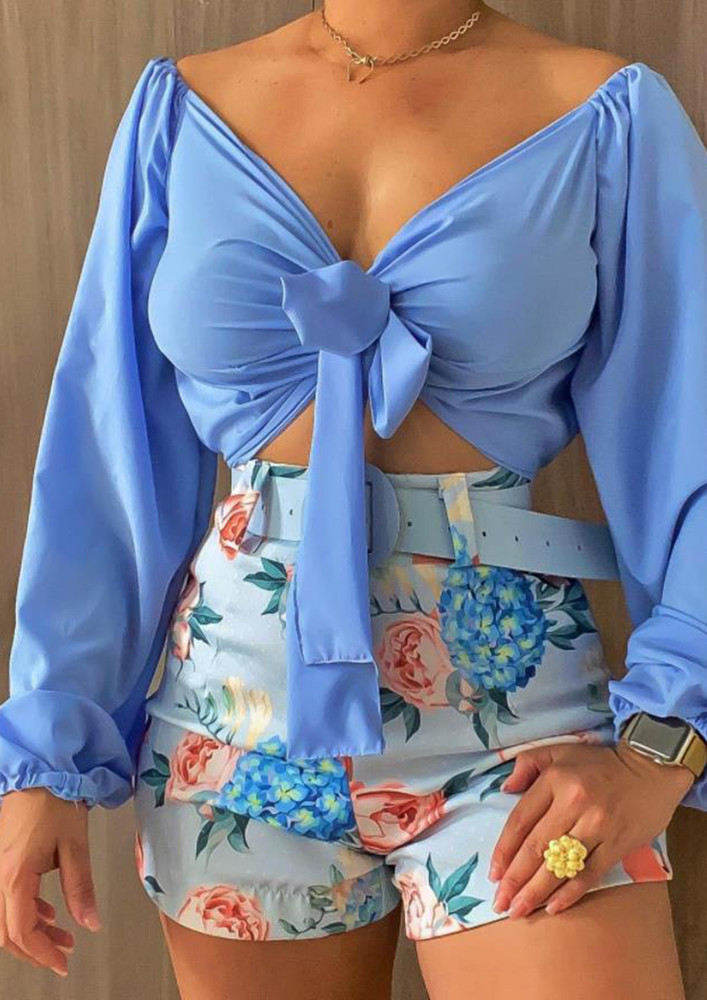 BLUE PRINTED SUMMERY CO-ORD SET