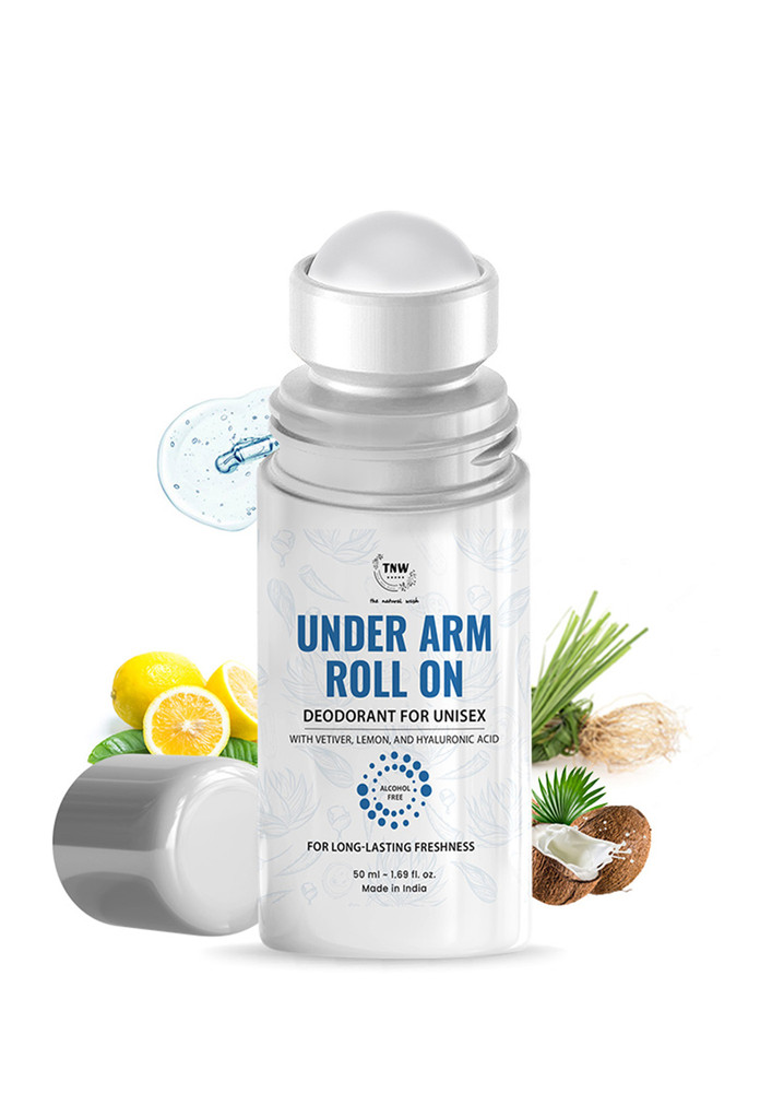 TNW-The Natural Wash Underarm Roll-On Deodorant| With Lemon, Vetiver and Hyaluronic Acid | For Long-Lasting Freshness