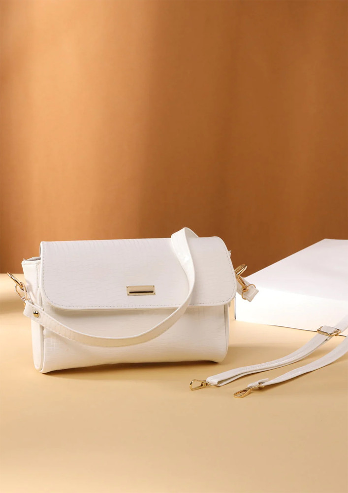 Viraasi White-coloured Solid Soft-Gathered Shoulder Sling Bag