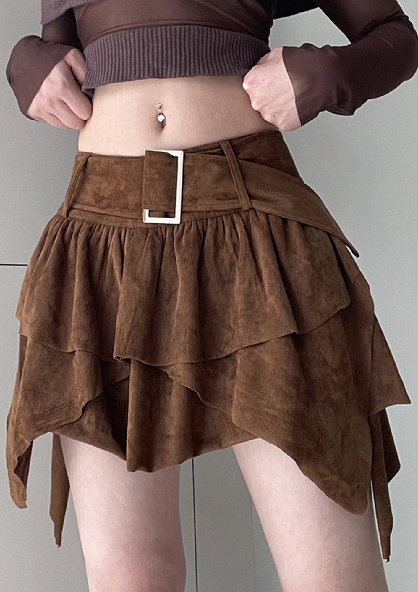 Buy Nikita Mhaisalkar Brown Quilted Short Skirt Online  Aza Fashions