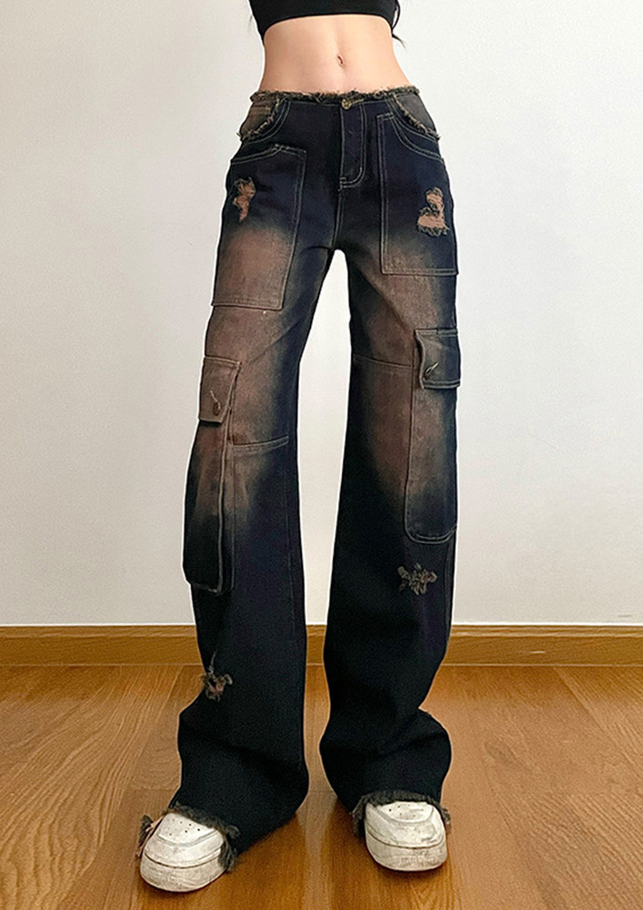 RETRO WASHED BLUE STRAIGHT JEANS